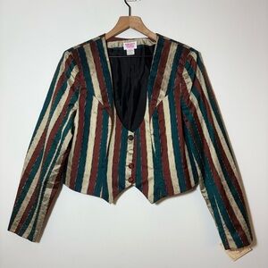 Hobby Horse Womens Equestrian Button Vest Vintage Sz Plus USA Green Gold